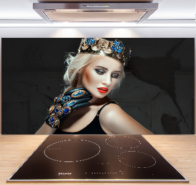 Spatscherm keuken Vrouw met een kroon