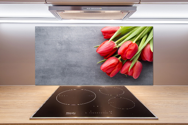 Keuken achterwand Rode tulpen