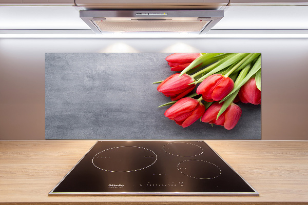 Keuken achterwand Rode tulpen