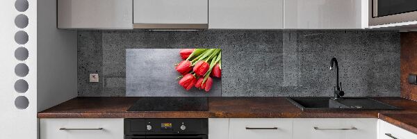 Keuken achterwand Rode tulpen