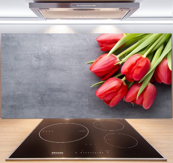 Keuken achterwand Rode tulpen