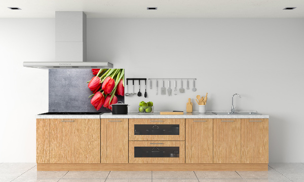 Panel do kuchni Czerwone tulipany