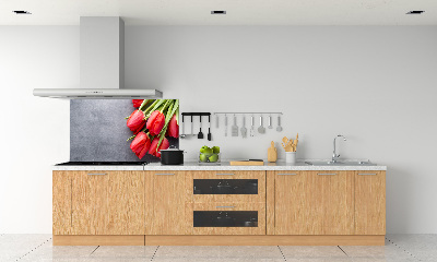 Panel do kuchni Czerwone tulipany