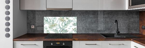 Spatscherm keuken Bloemen en bladeren