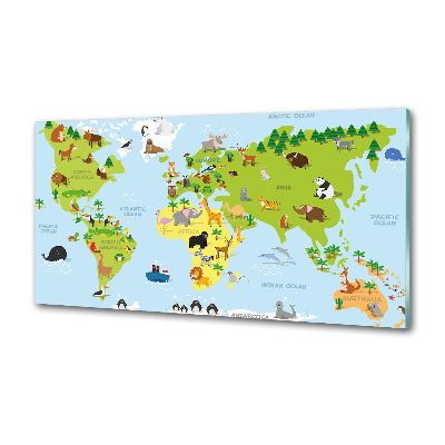 Panel do kuchni Mapa zwierzęta