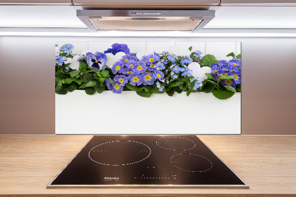 Keuken achterwand Blauwe bloemen