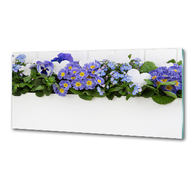 Keuken achterwand Blauwe bloemen