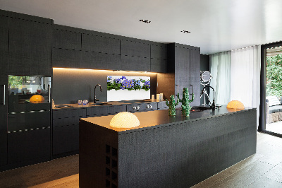 Keuken achterwand Blauwe bloemen