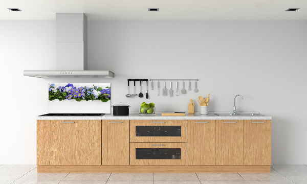 Keuken achterwand Blauwe bloemen