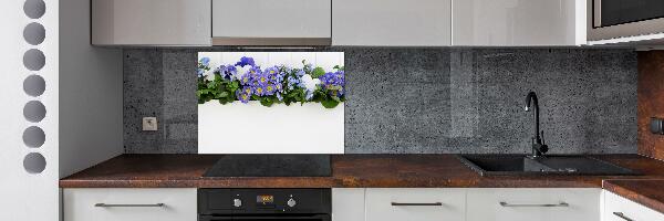 Keuken achterwand Blauwe bloemen