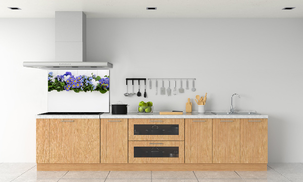 Keuken achterwand Blauwe bloemen
