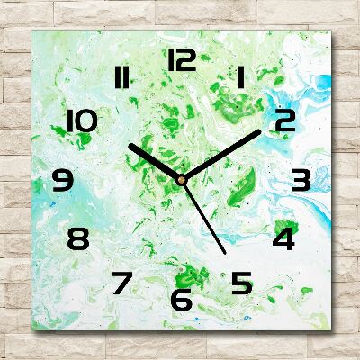 Vierkante glazen wandklok Abstracte achtergrond
