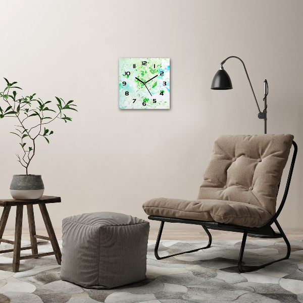 Vierkante glazen wandklok Abstracte achtergrond