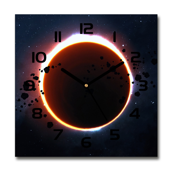 Vierkante glazen klok zonsverduistering