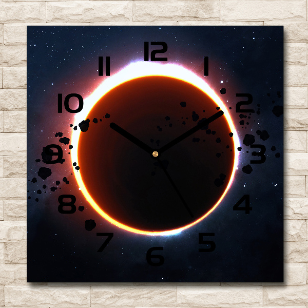 Vierkante glazen klok zonsverduistering