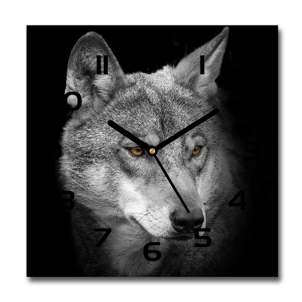 Vierkante glas klok Wolf