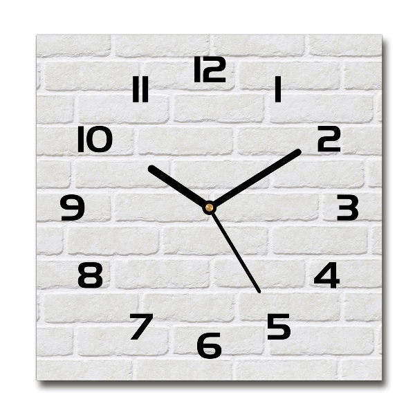 Vierkante glas klok Bakstenen muur