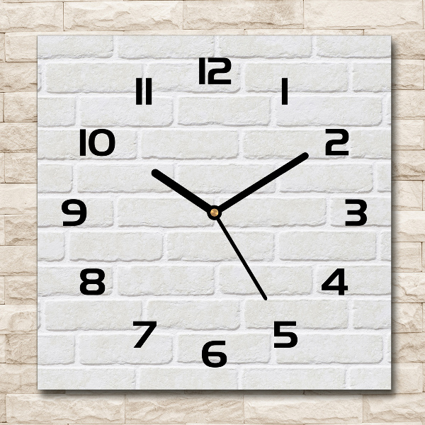 Vierkante glas klok Bakstenen muur