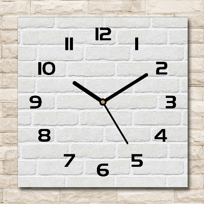 Vierkante glas klok Bakstenen muur