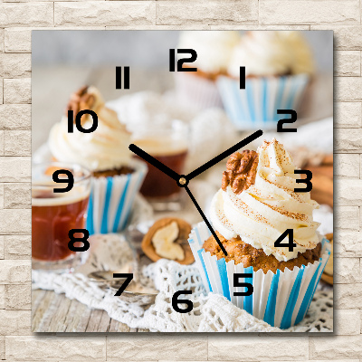 Vierkante glas klok Cupcakes