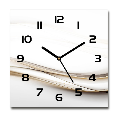 Vierkante glazen wandklok Abstracte golven