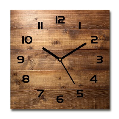 Vierkante glas klok Houten achtergrond