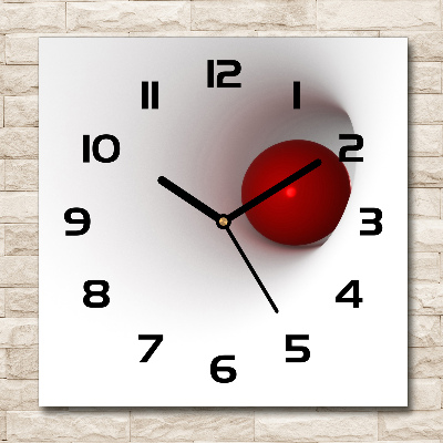 Vierkante glazen klok Abstracte bol