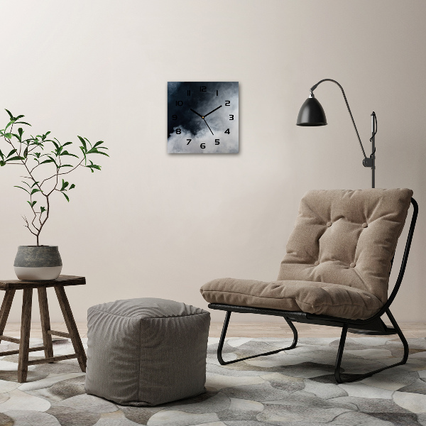 Vierkante glazen klok Witte rook