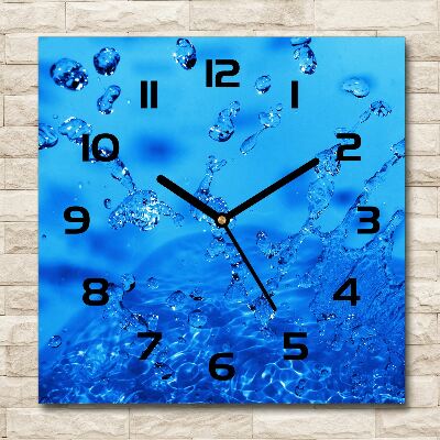 Vierkante glas klok waterdruppels