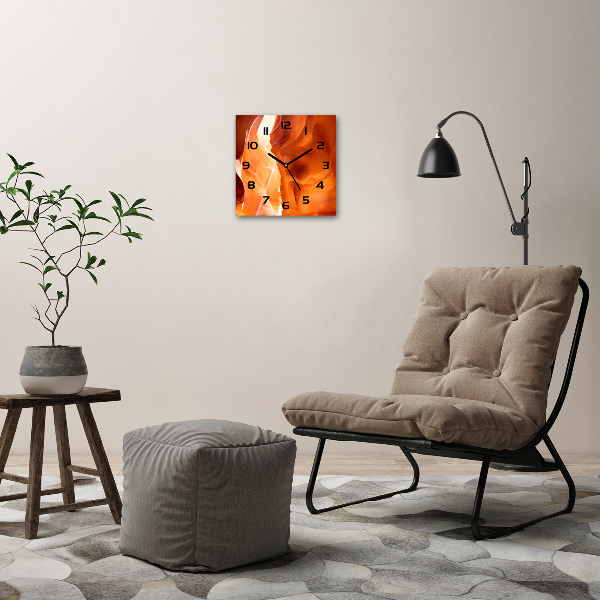 Vierkante glazen klok Canyon