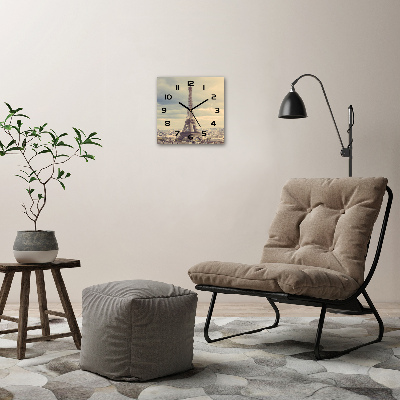 Zegar szklany kwadratowy Wieża Eiffla Paryż