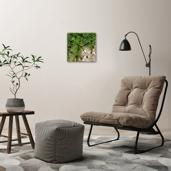 Vierkante glas klok Groene klimop