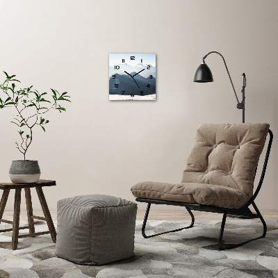 Vierkante glas klok Bergtoppen