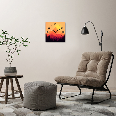 Vierkante glas klok Berglandschap