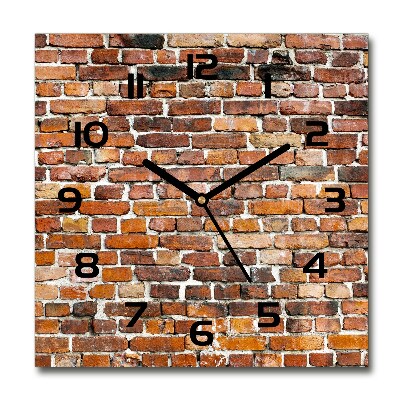 Vierkante glazen klok Bakstenen muur