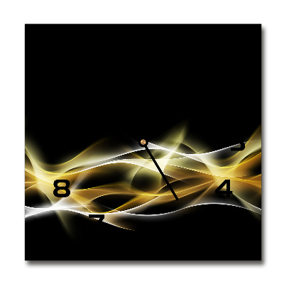 Vierkante glazen wandklok Abstractie van licht