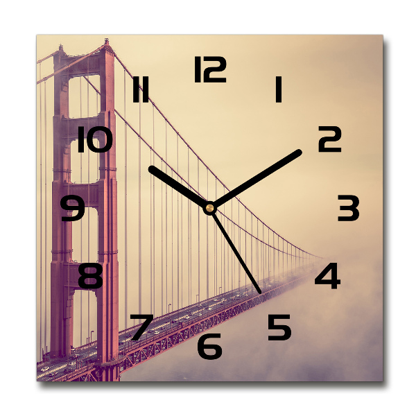 Vierkante glazen klok San Francisco-brug