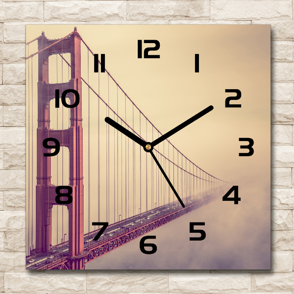 Vierkante glazen klok San Francisco-brug