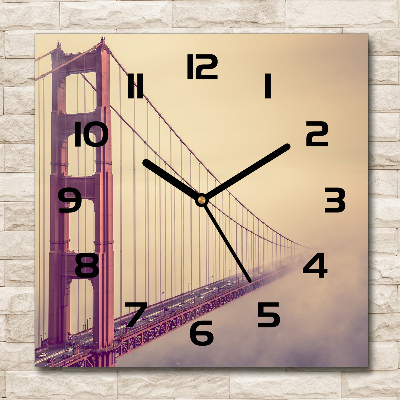Vierkante glazen klok San Francisco-brug