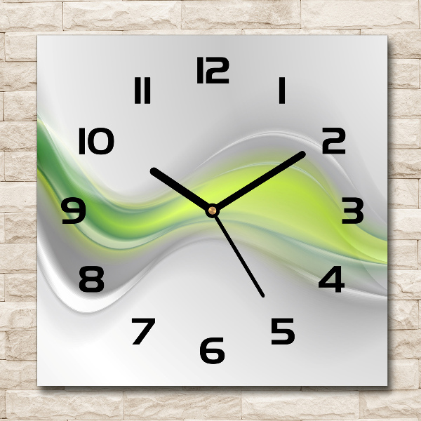 Zegar szklany kwadratowy Abstrakcja fale