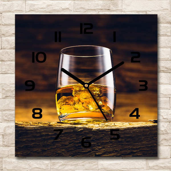 Vierkante glas klok Bourbon in een glas