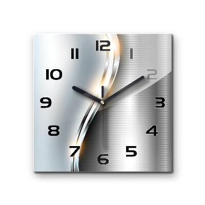 Vierkante glas klok Metaalabstractie