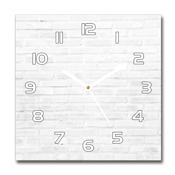 Zegar szklany kwadratowy Ceglana ściana
