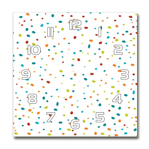 Vierkante glas klok Kleurrijke stippen