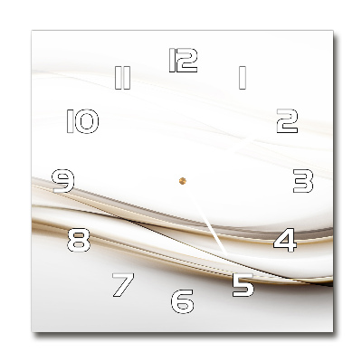 Vierkante glazen wandklok Abstracte golven