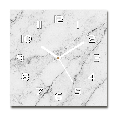 Zegar ścienny szklany kwadratowy Marmur