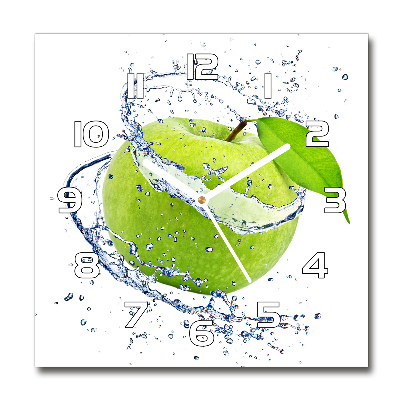 Vierkante glas klok Groene appel
