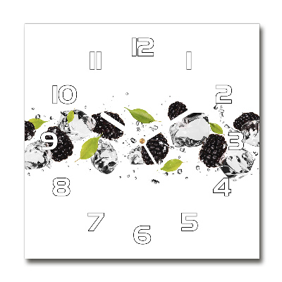 Vierkante glazen klok Kersen en water