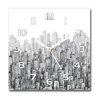 Zegar szklany na ścianę Drapacze chmur