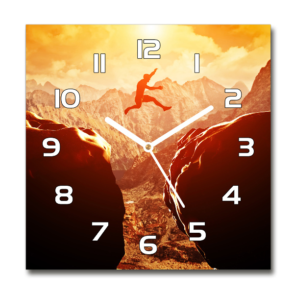 Zegar szklany kwadratowy Skok nad przepaścią